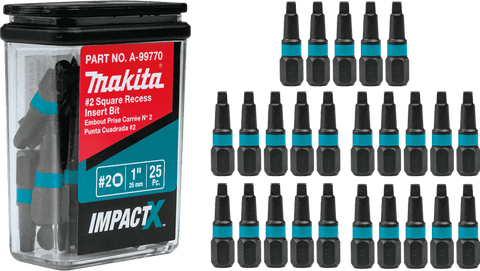 Makita A-99770 ImpactX #2 Square 1" Insert Bits - Ace Tool Group - Makita