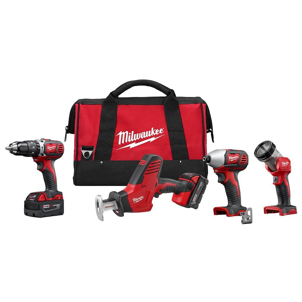 Milwaukee 2695-24 M18 COMBO CMPT HD/HACKZ/1/4 HEX IMP DR/LGT/CHGR KIT - Ace Tool Group - Milwaukee