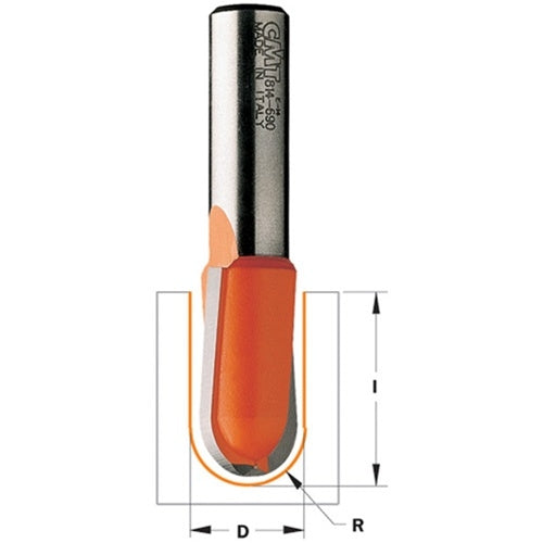 CMT 814.627.11 Round Nose Bit, 1/2-Inch Shank - Ace Tool Group - CMT