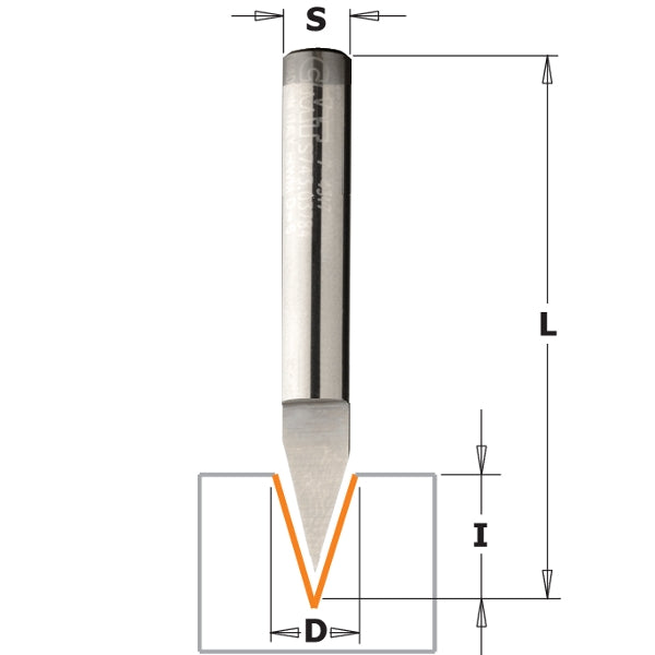 CMT 858.002.11 Solid Carbide Laser Point Bit, 1/4-Inch Diameter, 1/4-Inch Shank - Ace Tool Group - CMT