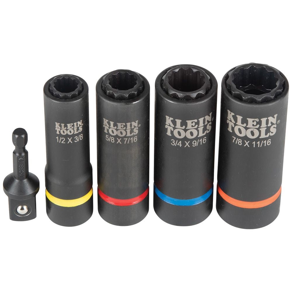 Klein 66040 2-in-1 Impact Socket Set, 5-Piece - Ace Tool Group - Klein