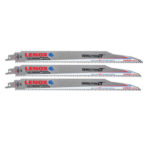 Lenox 2058827 3 Pack 12-in 6-TPI Carbide Recipro Blade - Ace Tool Group - Lenox