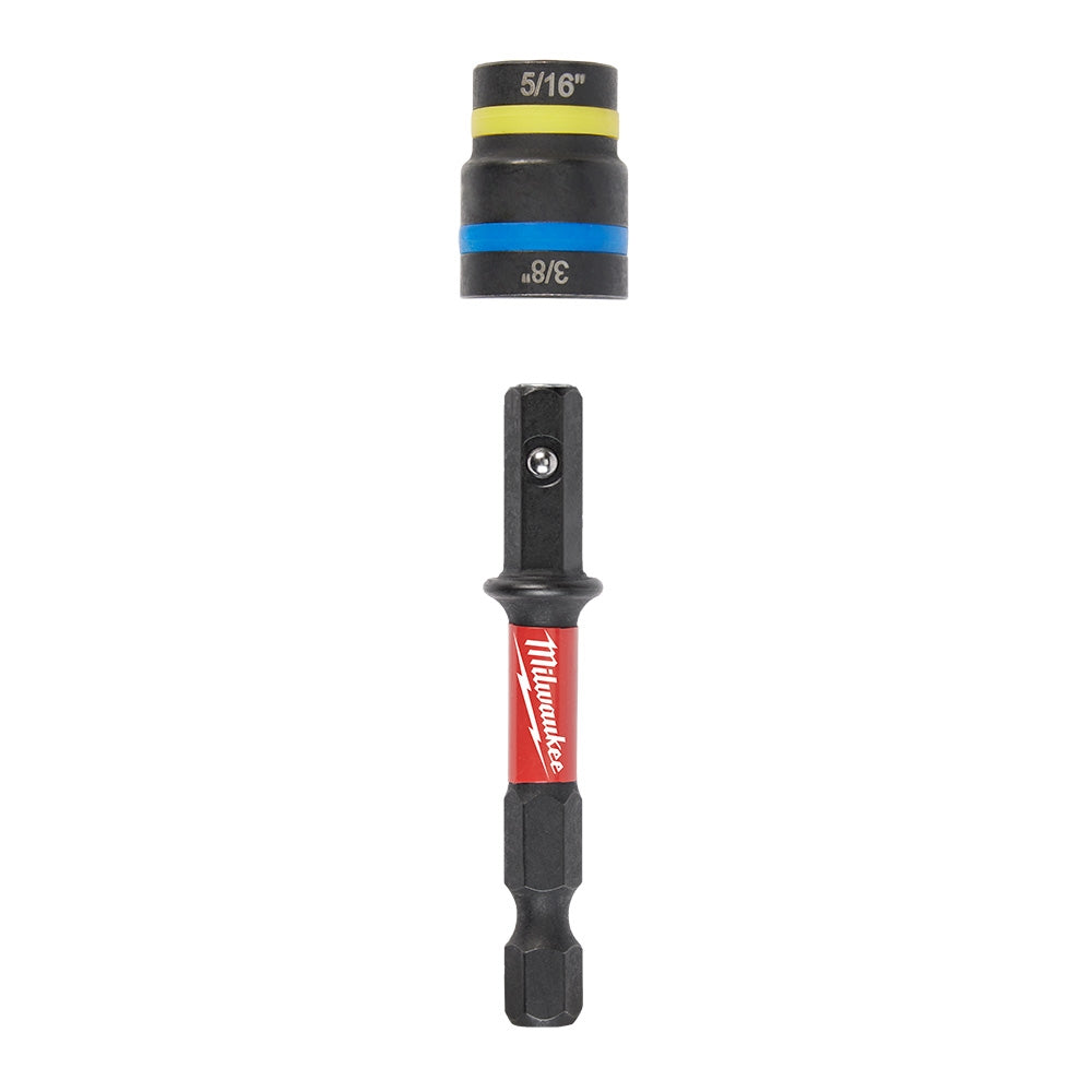 Milwaukee SHOCKWAVE Impact Duty5/16" and 3/8" x 2-1/2" QUIK-CLEAR2-in-1 Magnetic Nut Driver BULK 25 - Ace Tool Group - Milwaukee