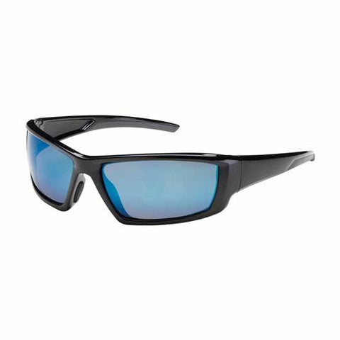 PIP 250-47-0006 Sunburst Eyewear, Blue Mirror Plus Polycarbonate Lens, Anti-Scratch And Anti-Reflective, Full Black Frame, Non-Slip Nose Pads And -12 Pack - Ace Tool Group - Protective Industrial Products
