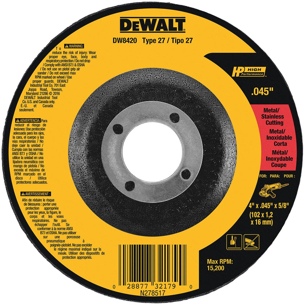 Dewalt Dwa8426F 6 X .040 X 7/8 In. T27 Cut-Off Wheel (25) - Ace Tool Group - DeWalt
