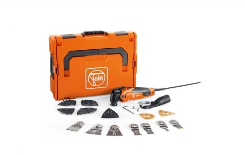 Fein 72296770090 MultiMaster MM 500 Plus Top Oscillating MultiTool Set with QuickIn, Anti-Vibration System and Tacho Generator - Ace Tool Group - Fein