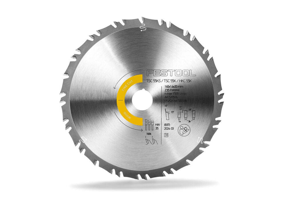 Festool 578590 Saw Blade WOOD FINE CUT HW 160x1,6x20 FWWW35