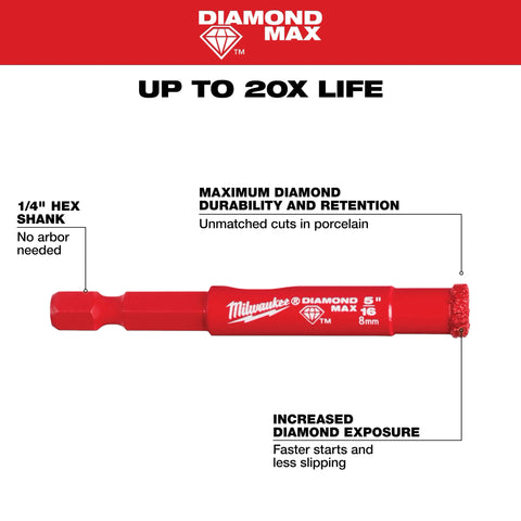 Milwaukee 49-56-0507 5/16 Diamond Plus Hole Saw