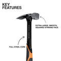 Klein H80920S Smooth Face Steel Claw Hammer, 20-Ounce - Ace Tool Group - Klein Tools