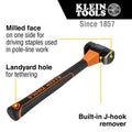 Klein Tools 80936MF Lineman's Milled-Face Hammer - Ace Tool Group - Klein