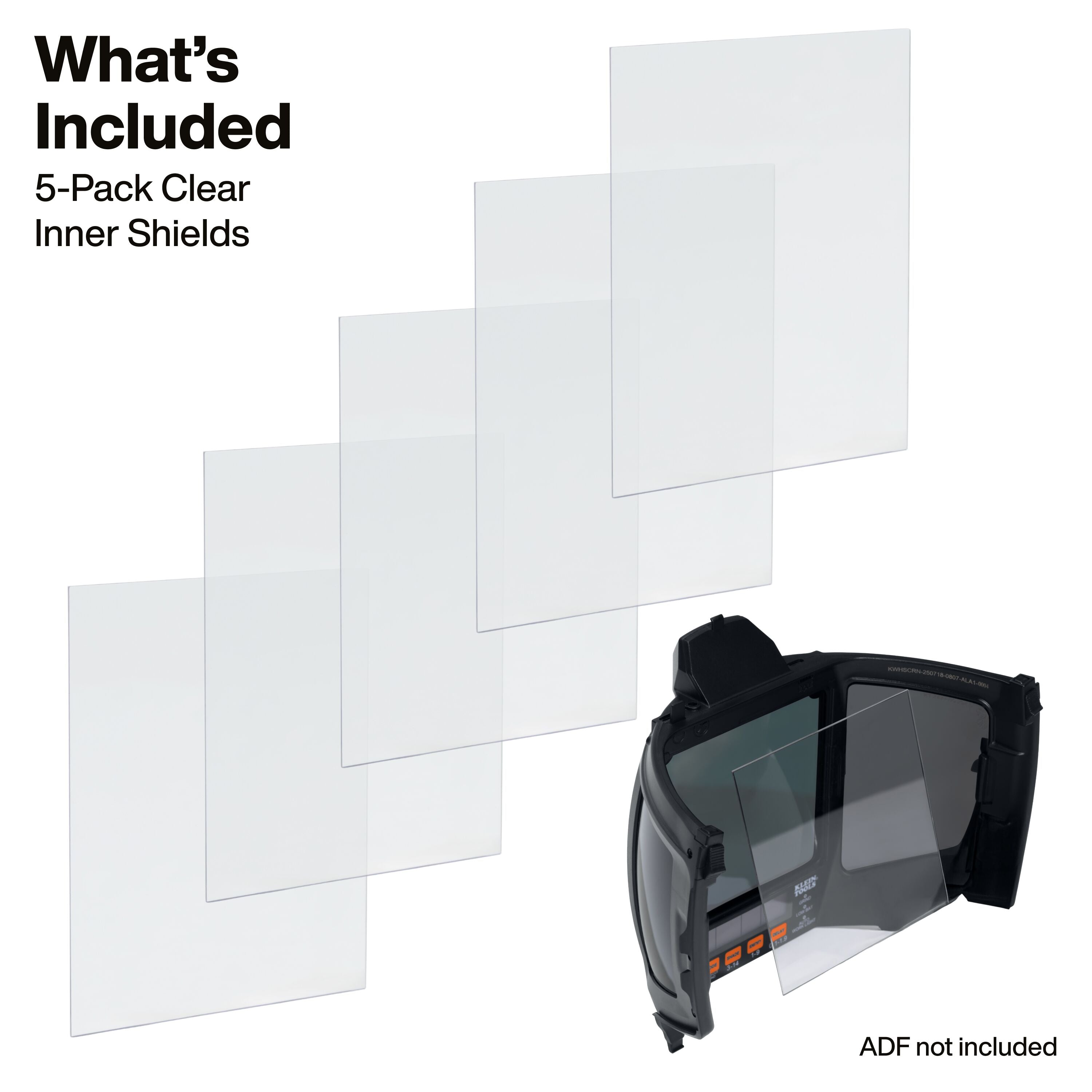 Klein KWHISHIELD Phoenix™ Series Panoramic Welding Helmet Inner Shield, 5-Pack - Ace Tool Group - Klein