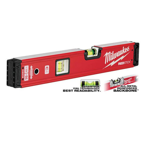 Milwaukee MLBXM16 16 in. REDSTICKMagnetic Box Level
