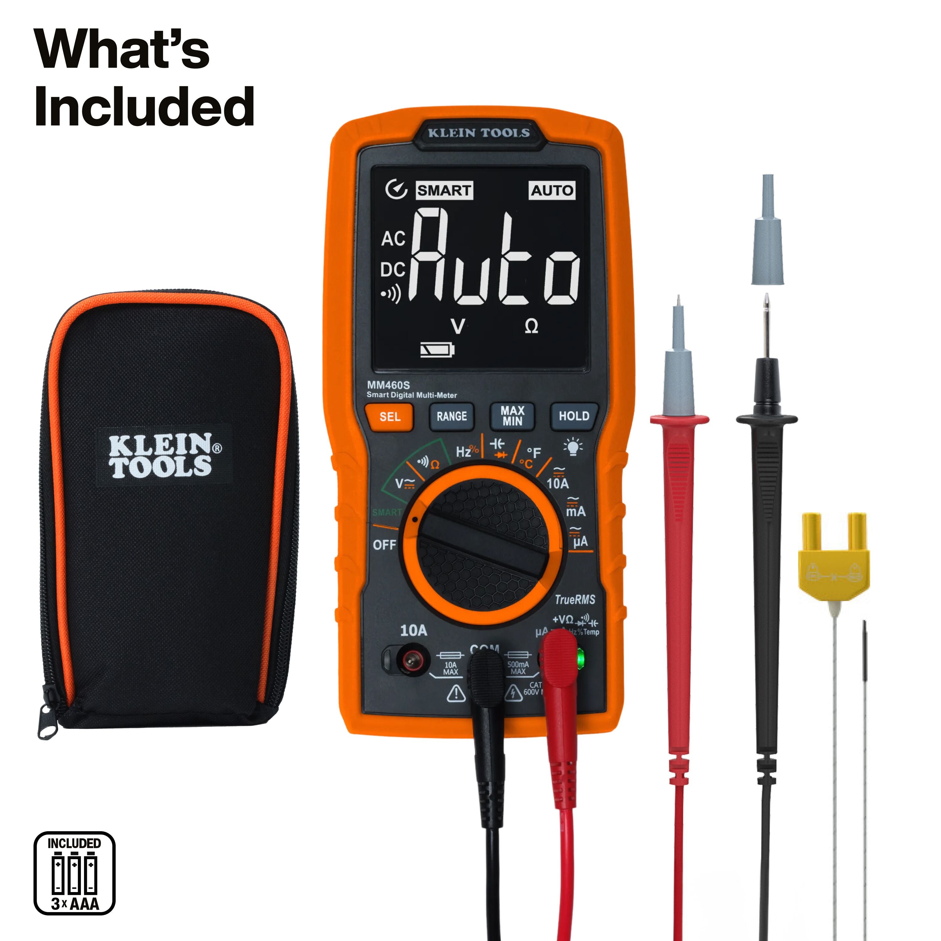 Klein Smart Digital Multimeter, 600V AC/DC Auto-Ranging - Ace Tool Group - KLEIN