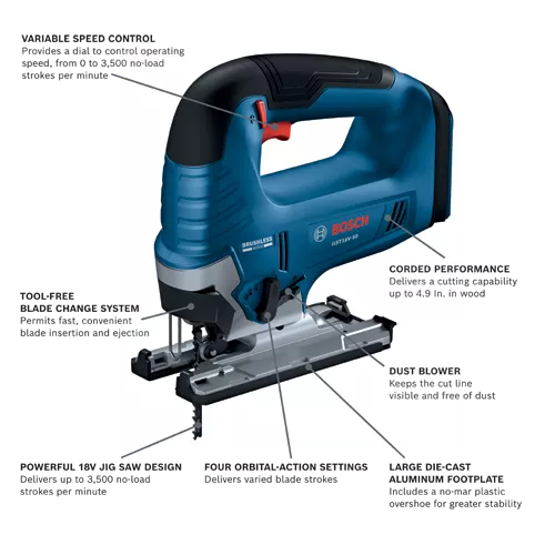 Bosch GST18V-50N 18V Cordless Jig Saws - Ace Tool Group - Bosch