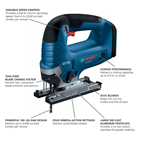 Bosch GST18V-50N 18V Cordless Jig Saws - Ace Tool Group - Bosch