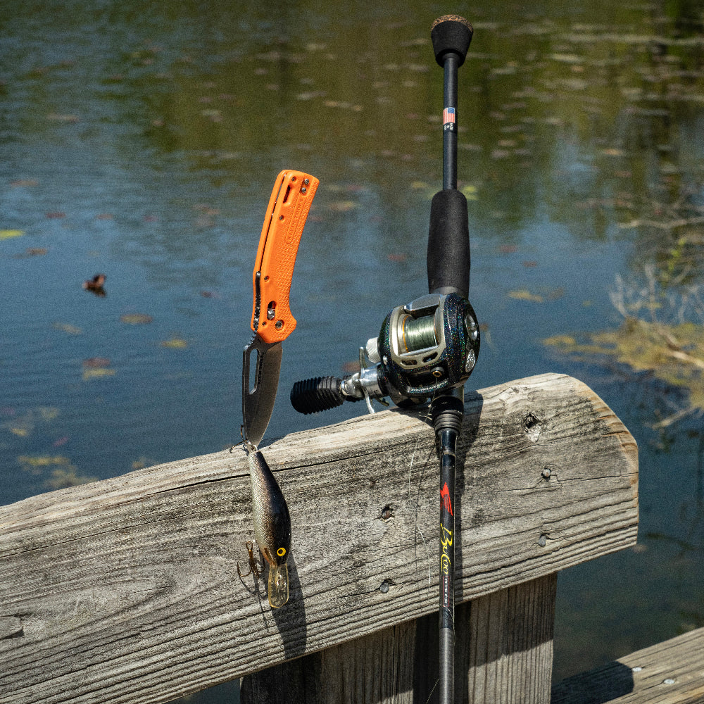 Klein KTO Resurgence Fishing Knife, Drop Point Blade, Orange Handle - Ace Tool Group - KLEIN
