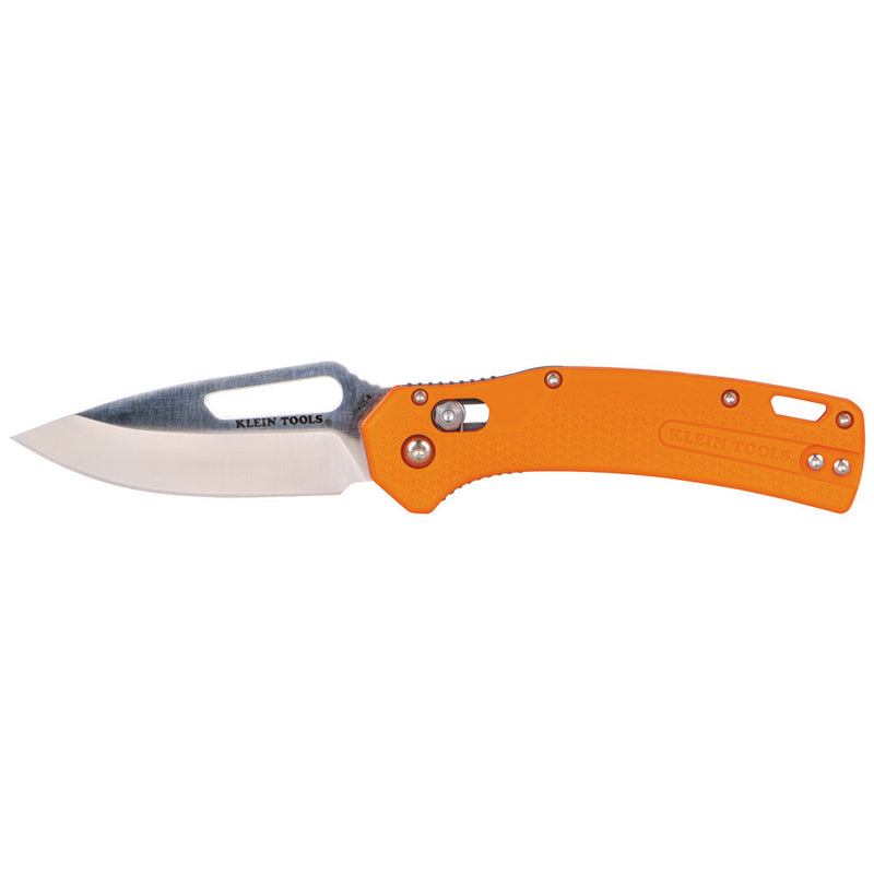 Klein KTO Resurgence Fishing Knife, Drop Point Blade, Orange Handle - Ace Tool Group - KLEIN