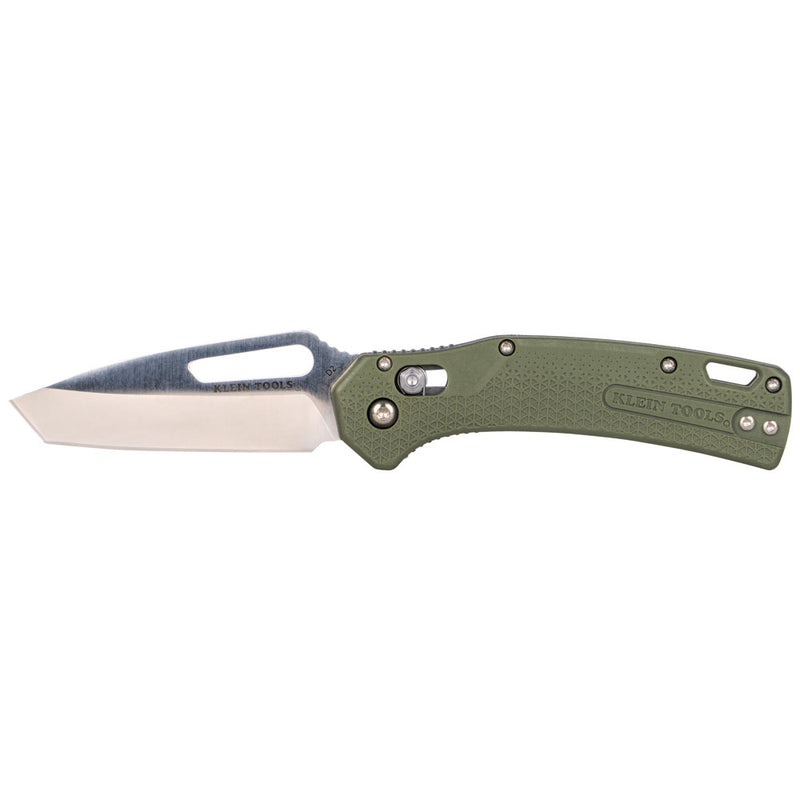 Klein KTO Resurgence Knife, Tanto Blade, Moss Green Handle - Ace Tool Group - KLEIN