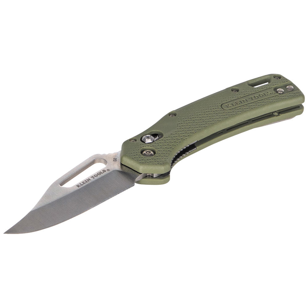 Klein KTO Resurgence Knife, Clip Point Blade, Moss Green Handle - Ace Tool Group - KLEIN