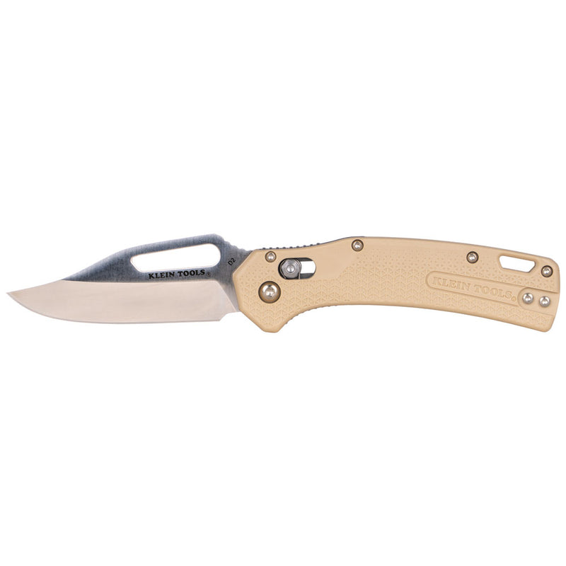 Klein KTO Resurgence Knife,Clip Point Blade, Sand Handle - Ace Tool Group - KLEIN