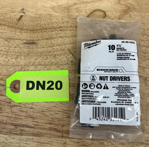 Milwaukee 49-66-0503 SHOCKWAVE Impact Duty 5/16" x 1-7/8" Magnetic Nut Driver 10PK