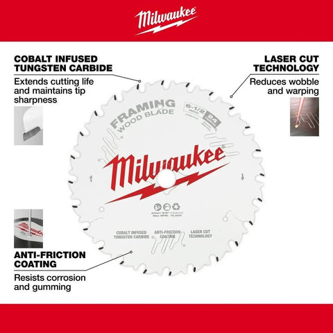 Milwaukee 48-40-0725 7-1/4" 24T & 40T Circular Saw Blade 2PK