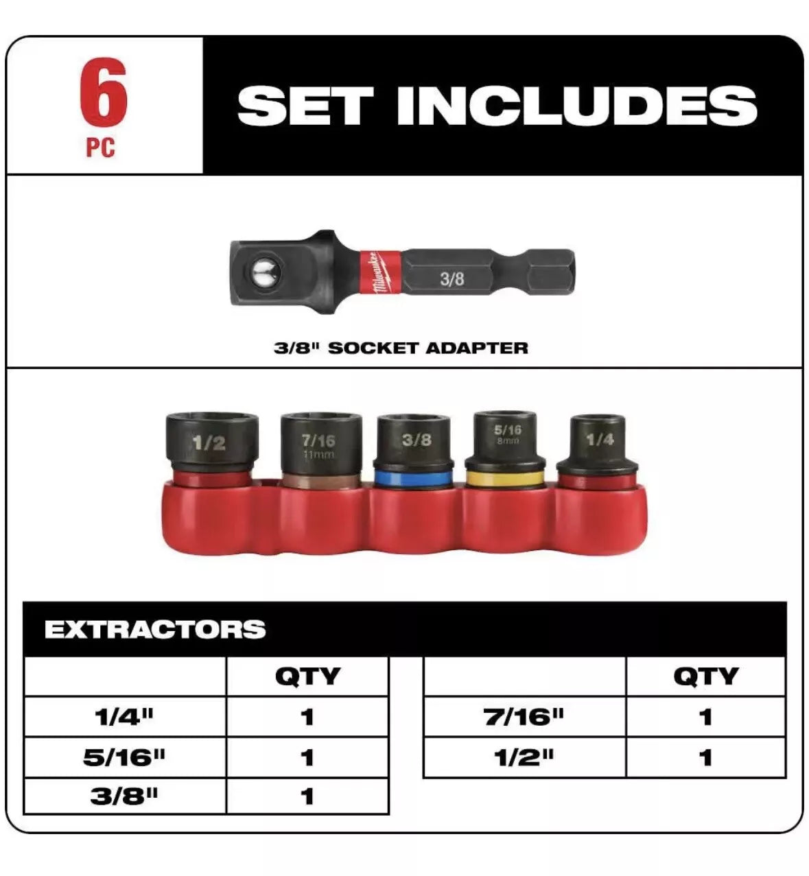 Milwaukee 48-32-8000 SHOCKWAVE BOLT EXTRACTOR SET - Ace Tool Group - Milwaukee