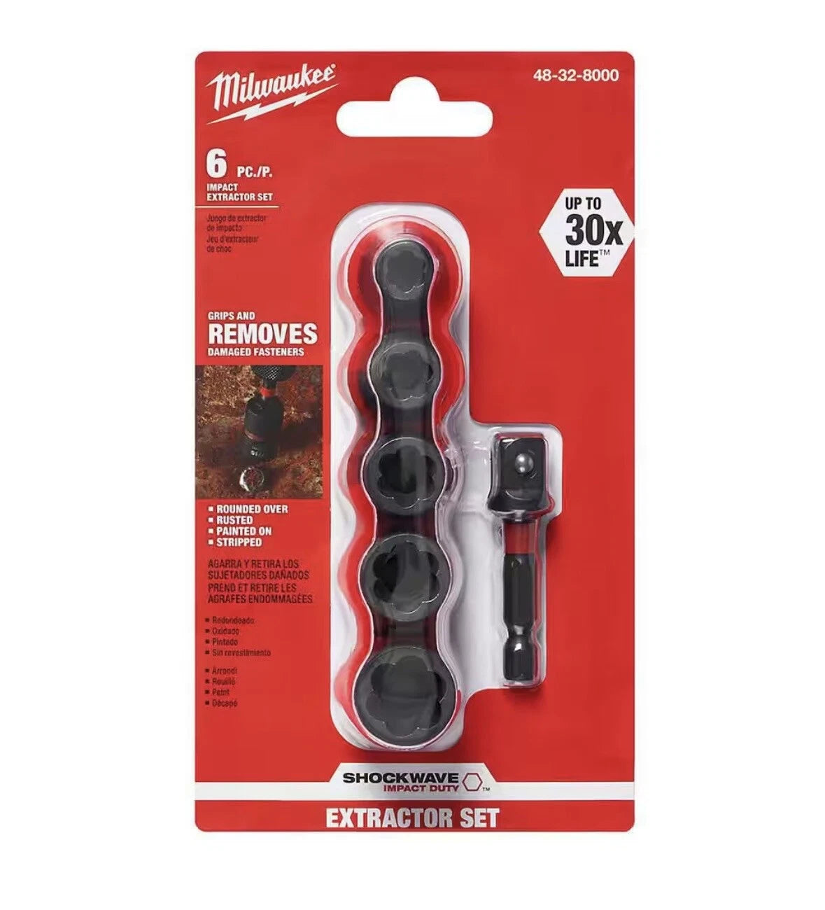 Milwaukee 48-32-8000 SHOCKWAVE BOLT EXTRACTOR SET - Ace Tool Group - Milwaukee