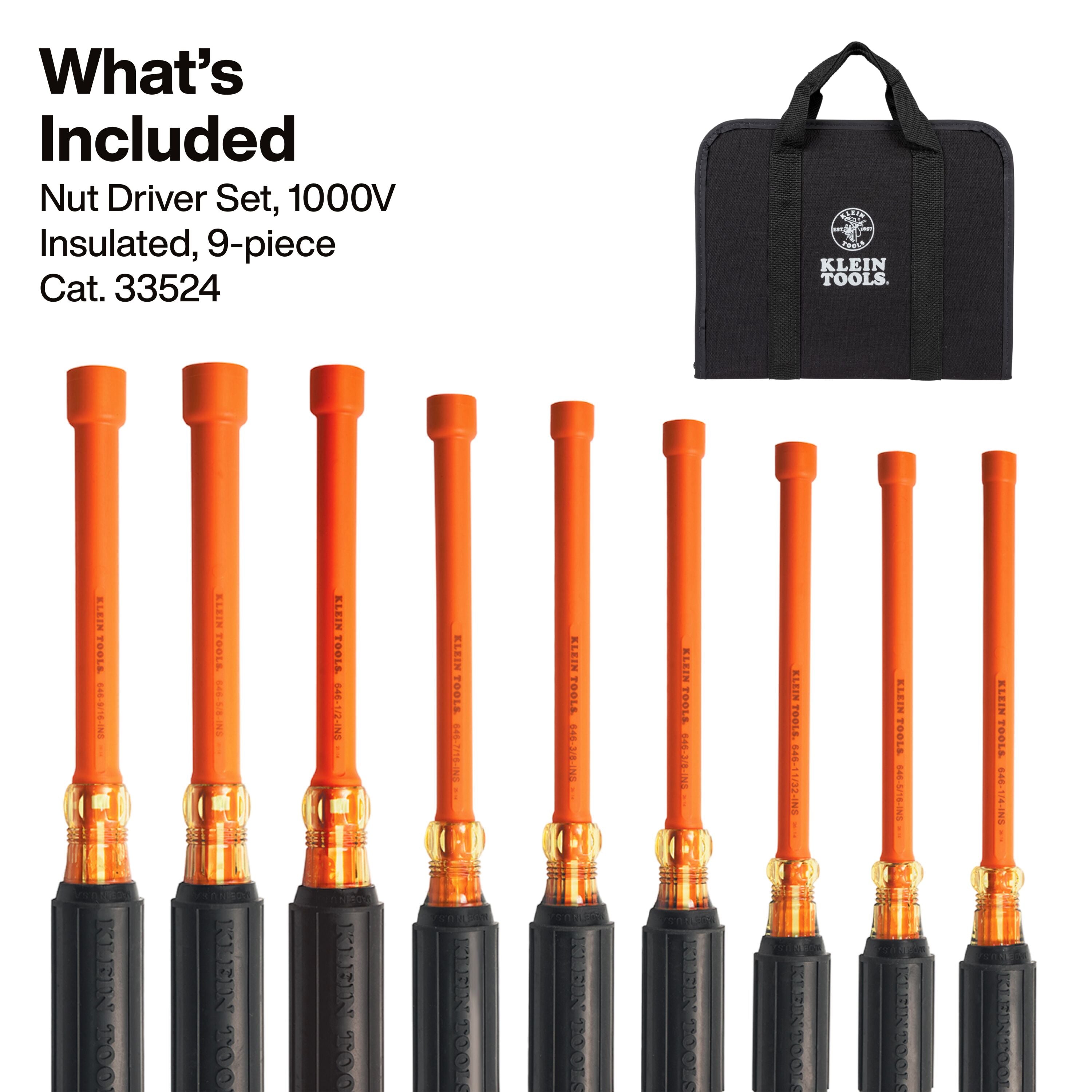Klein UTINSKIT Power Utility Insulated Tool Set - Ace Tool Group - Klein