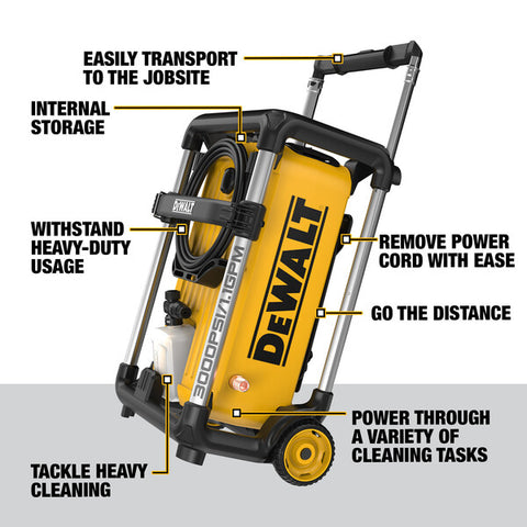 DEWALT DWPW3000 3000 MAX PSI 1.1 GPM 15 amp Brushless Jobsite Electric Cold Water Pressure Washer - Ace Tool Group - DeWalt