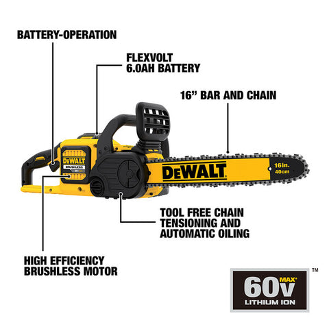 DEWALT FLEXVOLT 60V MAX* Brushless Chainsaw Kit (2.0 Ah) - Ace Tool Group - DeWalt